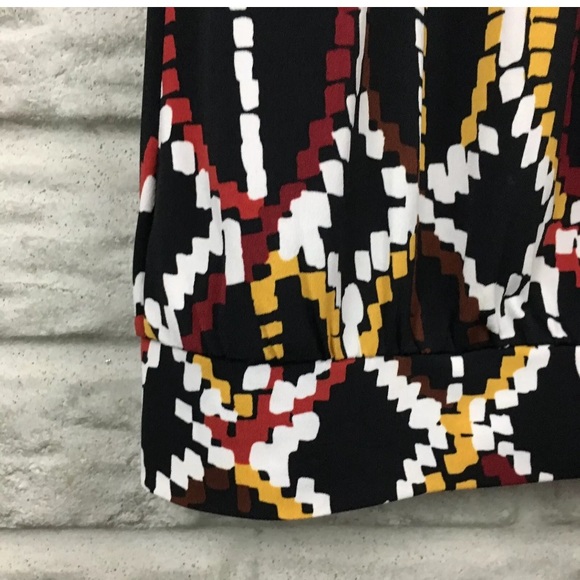 Worthington geometric print top exposed zipper - Picture 3 of 7